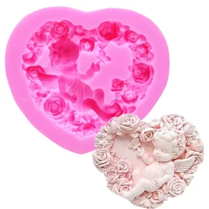 Molde Silicona Ángel Con Flores