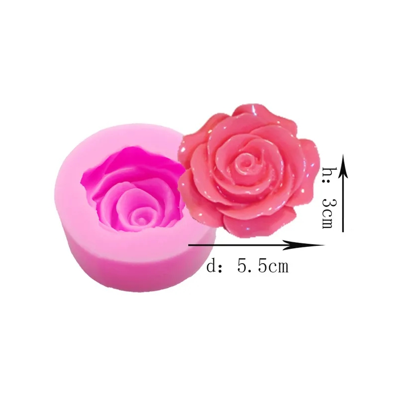 Molde de silicona Rosa 3D para pasteles, herramienta de decoración de Chocolate, Fondant, yeso, jabon  y resina