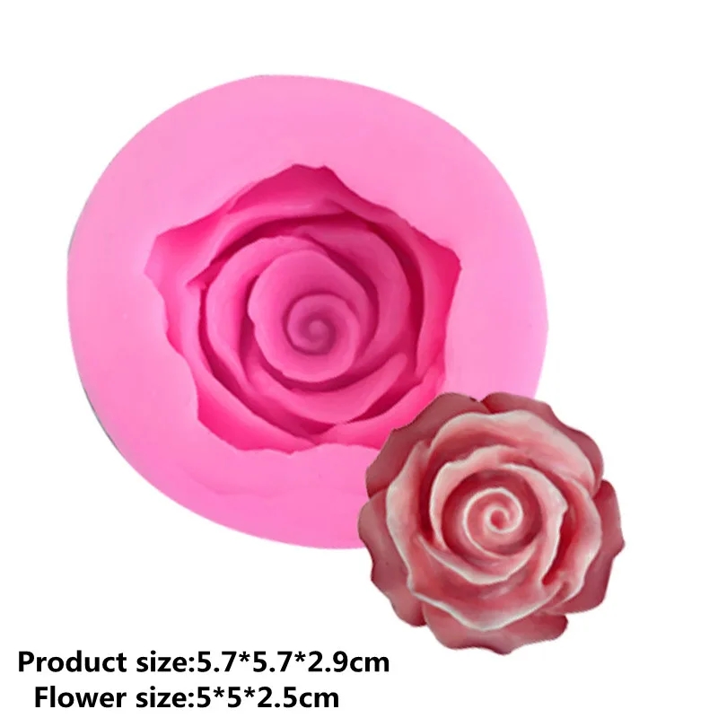 Molde de silicona Rosa 3D para pasteles, herramienta de decoración de Chocolate, Fondant, yeso, jabon  y resina