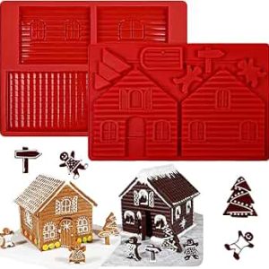 Molde de Chocolate 3D para casa de Navidad/ forma de casa de pan de jengibre/ decoración de pasteles/ molde de silicona/Casita de Chocolate