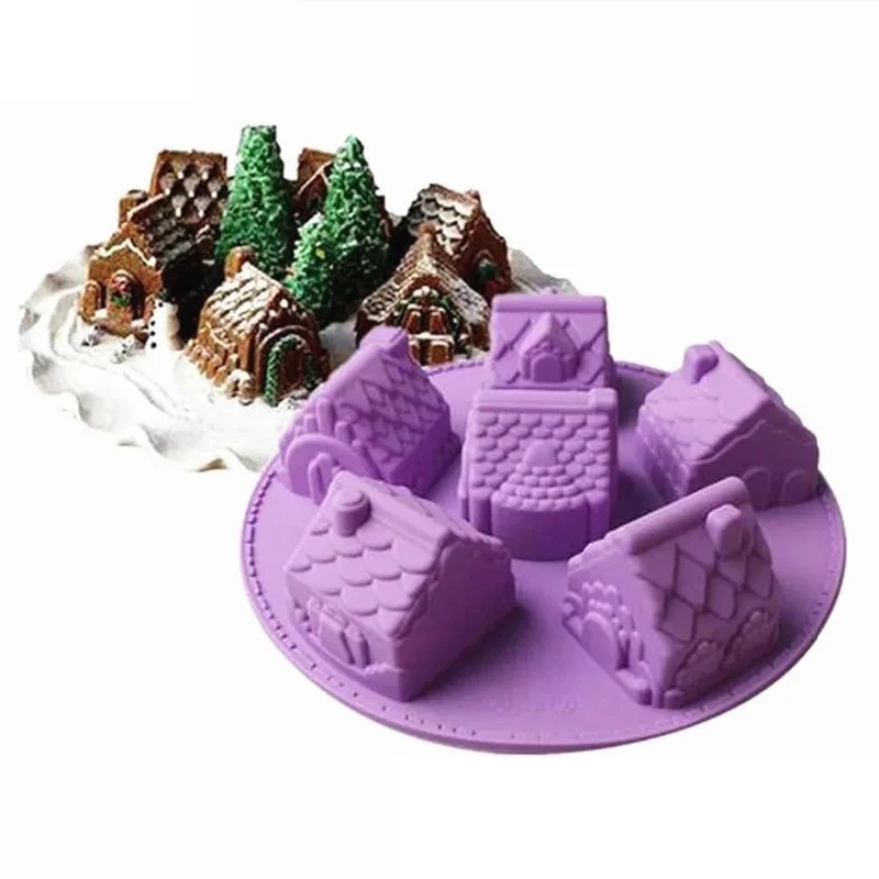 Molde Silinona Casa de Chocolate-Galleta-Vela-Jabón-Resina-Yeso