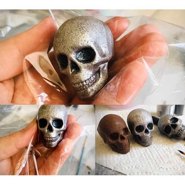 Molde Silicona Calavera Halloween para hiello, vela, resina, yeso, jabón o repostería