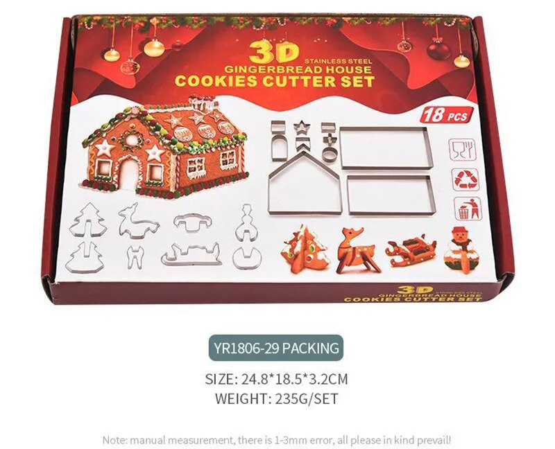 Juego de cortador de galletas/ Casa de pan de jengibre/Navidad/ Pascua/ 3D molde