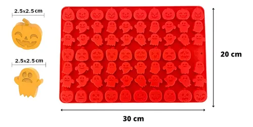 Molde Silicona Halloween Fantasma Calabaza – Reposteria-Jabon- Resina -Vela-Yeso