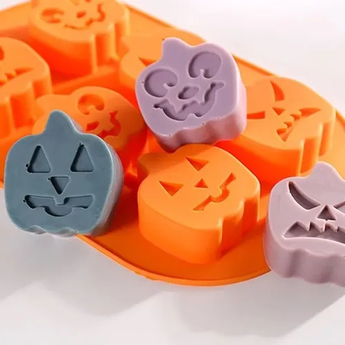 Molde Silicona Halloween Calabazas Emsiones para reposteria, vela, jabon, resina, yeso.