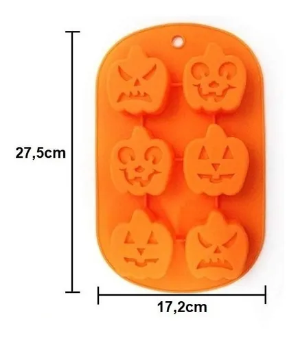 Molde Silicona Halloween Calabazas Emsiones para reposteria, vela, jabon, resina, yeso. - Imagen 3