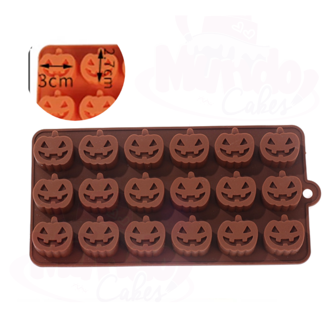 Molde Silicona Halloween Calabaza para bombon de chocolate, vela, resina, yeso - Imagen 3