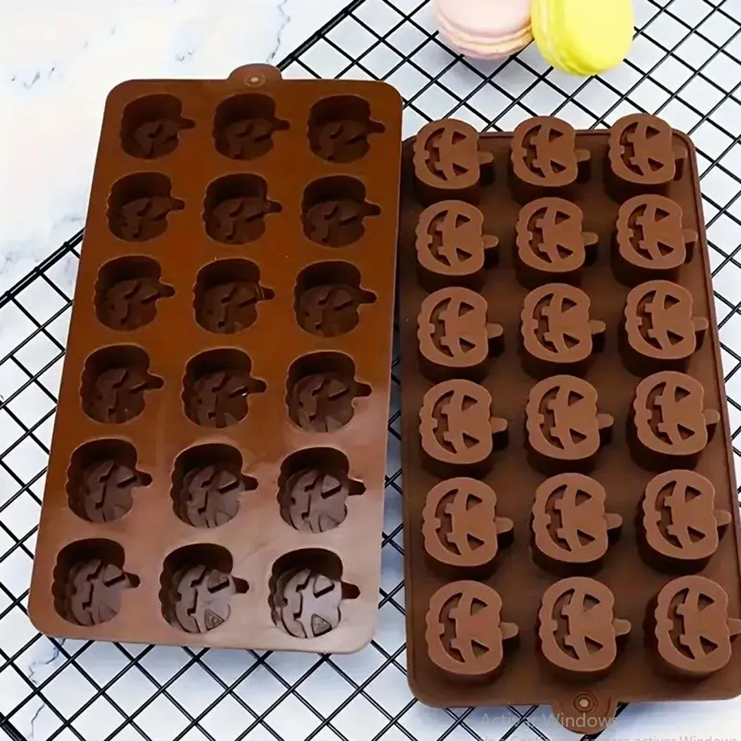 Molde Silicona Halloween Calabaza para bombon de chocolate, vela, resina, yeso