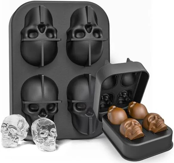 Molde Silicona Calavera Halloween para hiello, vela, resina, yeso, jabón o repostería